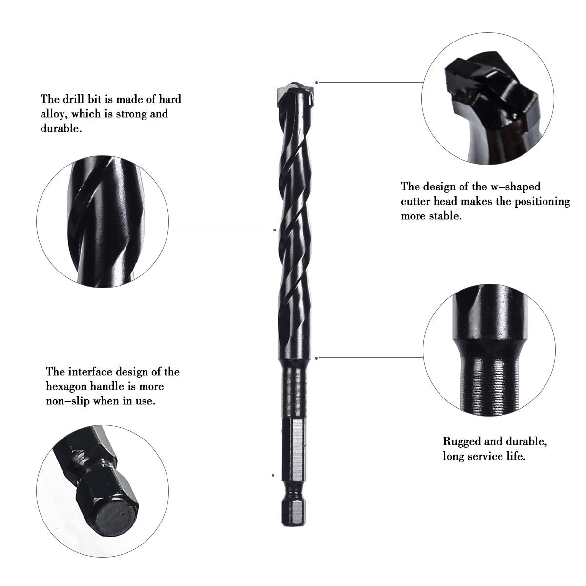 5PCS Cement Drill (W-shaped)