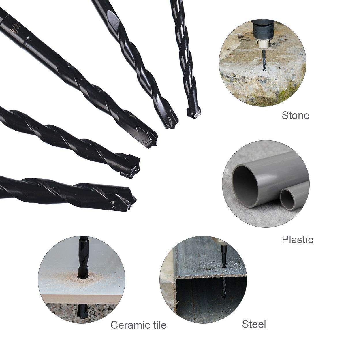 5PCS Cement Drill (W-shaped)