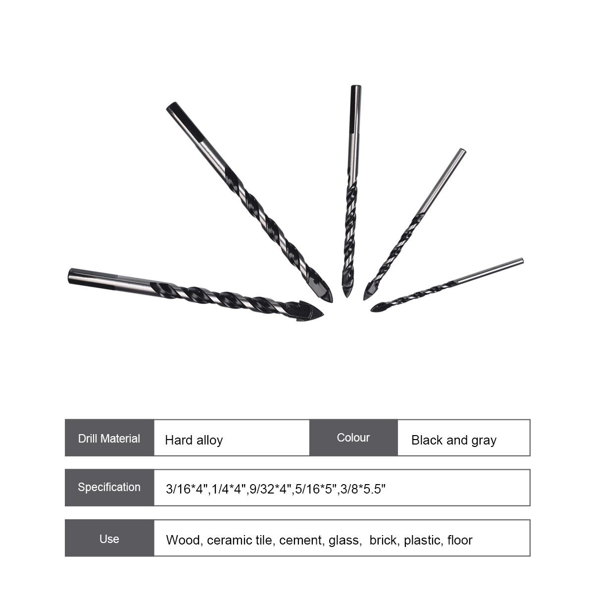 5PCS  Masonry Drill Set